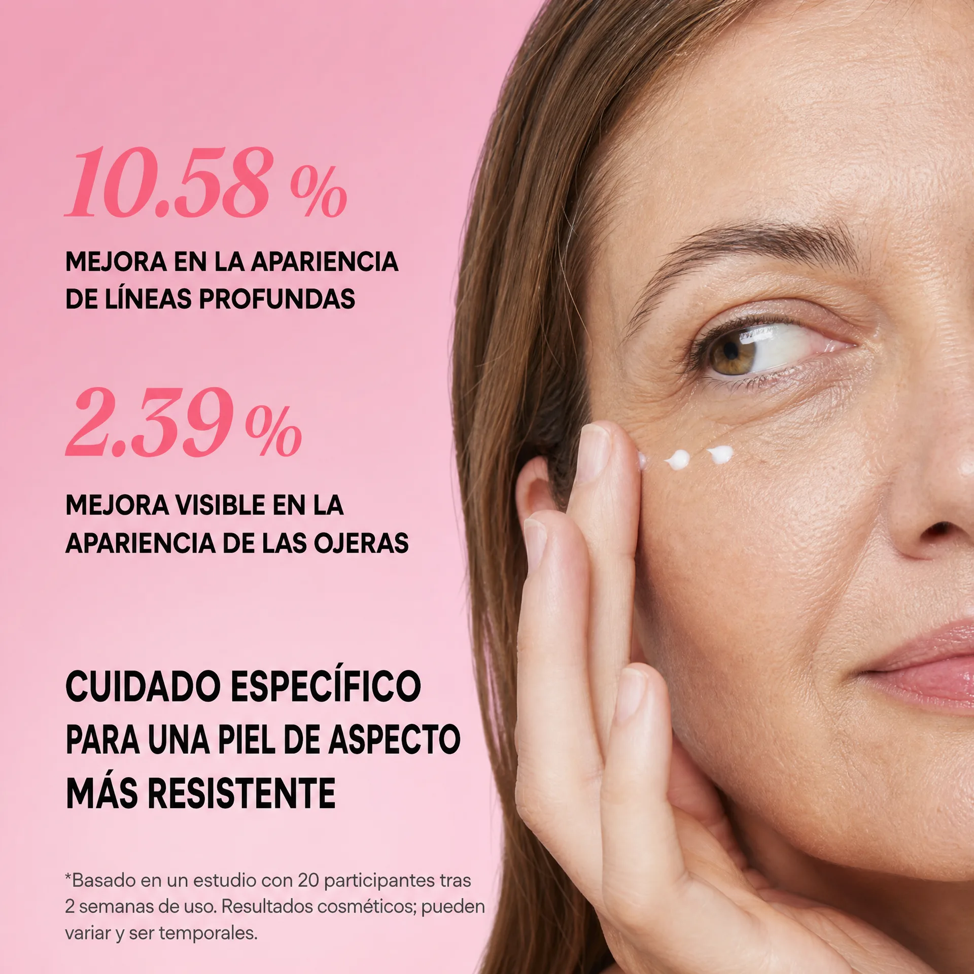 Resultados evaluados del contorno de ojos Firmeza Viva