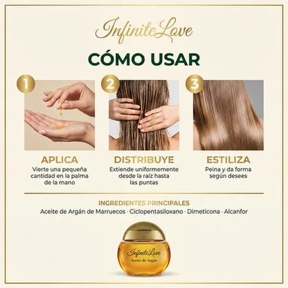Aceite de Argán Reparador – Brillo, Suavidad y Cabello Sin Frizz