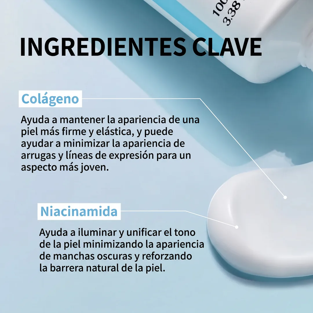 Ingredientes clave de InfiniteLove Fórmula Hidratante: colágeno y niacinamida