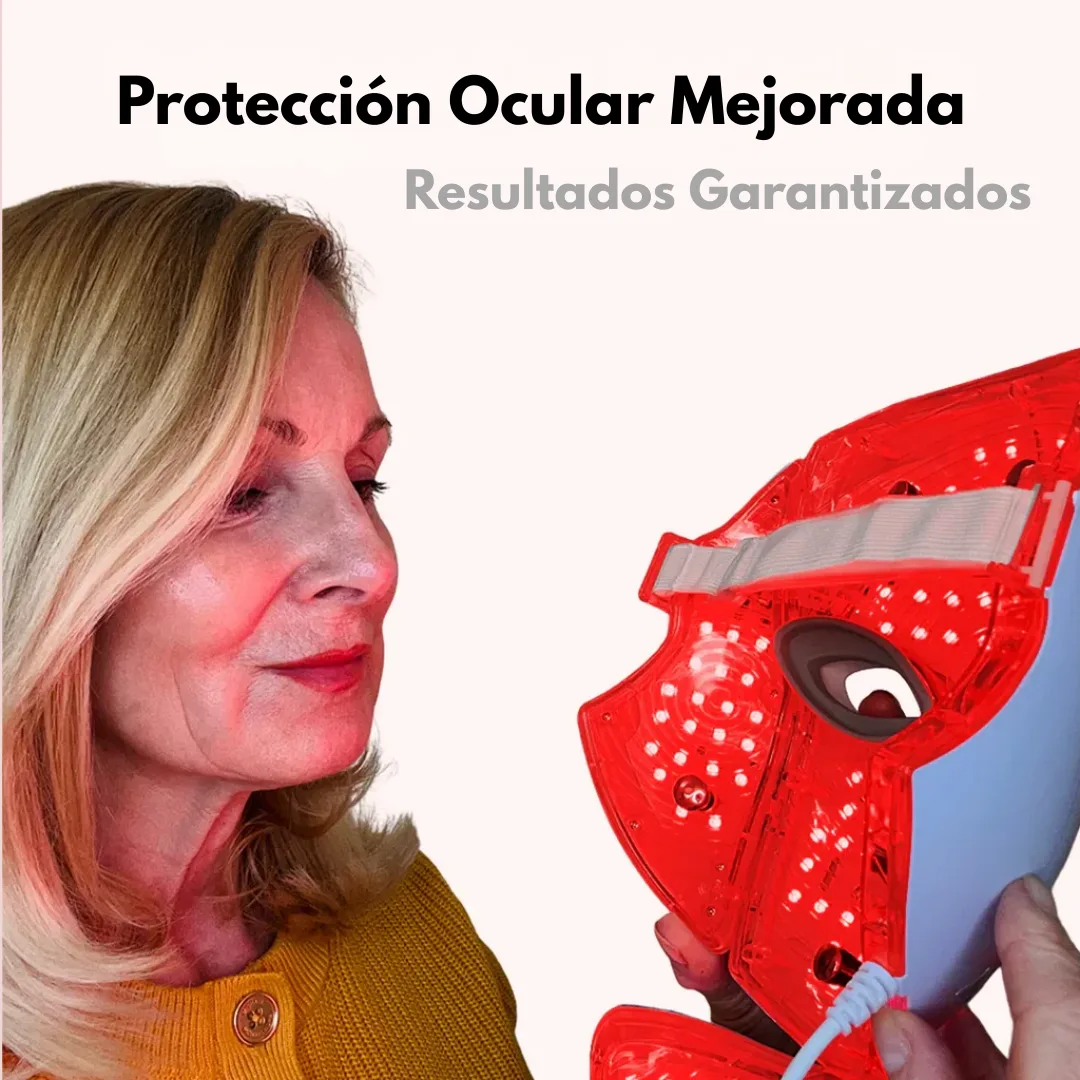 Máscara Facial Anti-Edad de 7 Colores LED y Microcorriente (EMS) para Lifting de Papada y Reafirmar Mejillas
