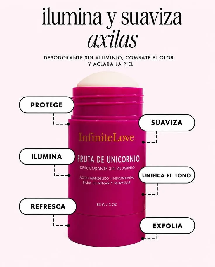 Desodorante Iluminador Sin Aluminio Ácido Mandélico + Niacinamida Aroma Frutal 85g