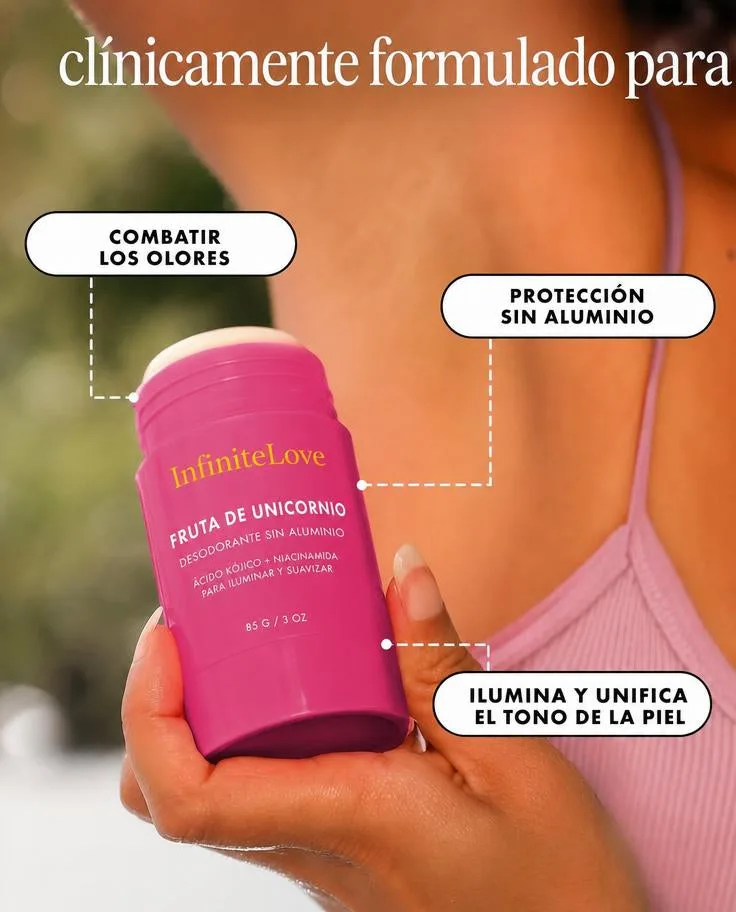 Desodorante Iluminador Sin Aluminio Ácido Mandélico + Niacinamida Aroma Frutal 85g