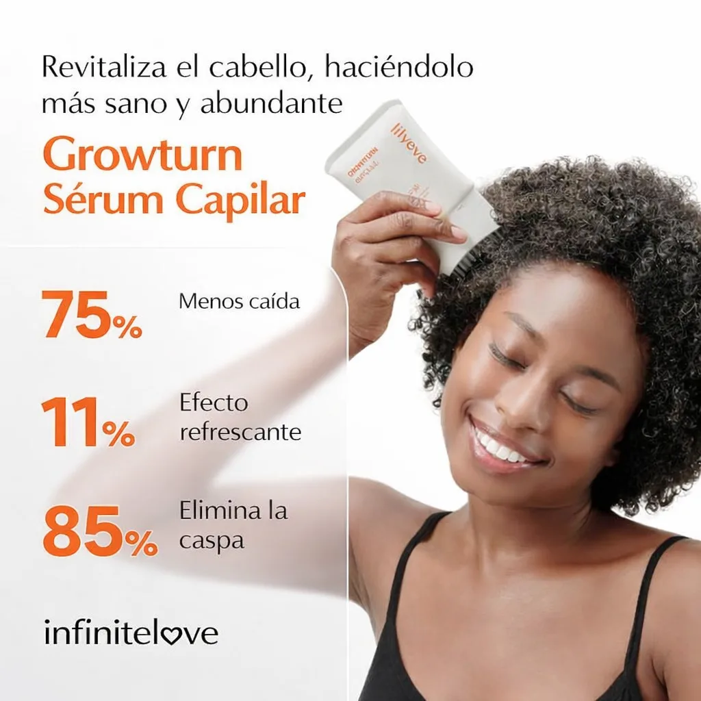 Suero Estimulador de Crecimiento Capilar con Cepillo Masajeador Integrado para Frenar la Caída y Engrosar el Cabello