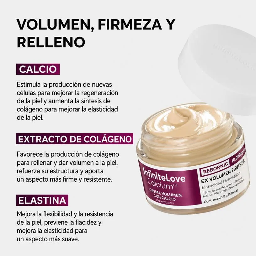 Ingredientes destacados de la crema Calcio CX