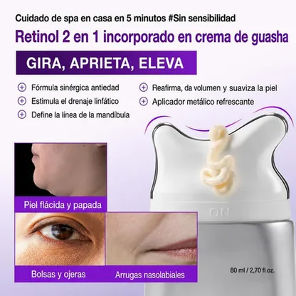Crema Gua Sha Refinadora Colageno Retinol Reafirmante Contorno V Cuello Escote K-Beauty 80ml