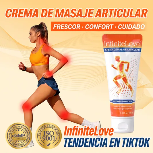 Crema de Masaje Articular Efecto Frío Cúrcuma Glucosamina Condroitina MSM Ácido Hialurónico 100ml