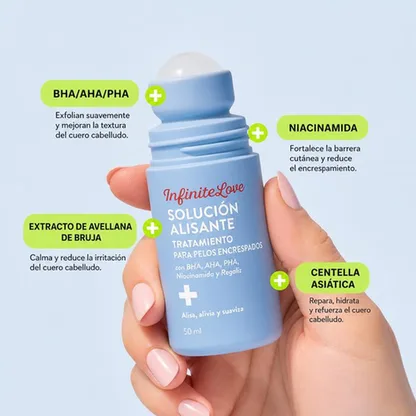 Solución Alisante Tratamiento Pelos Enquistados BHA AHA Niacinamida Roll-On 50ml