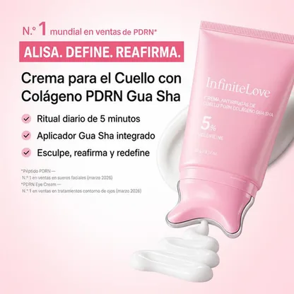 Crema Antiarrugas de Cuello PDRN Colágeno con Gua Sha — Reafirma Cuello y Escote 90 g