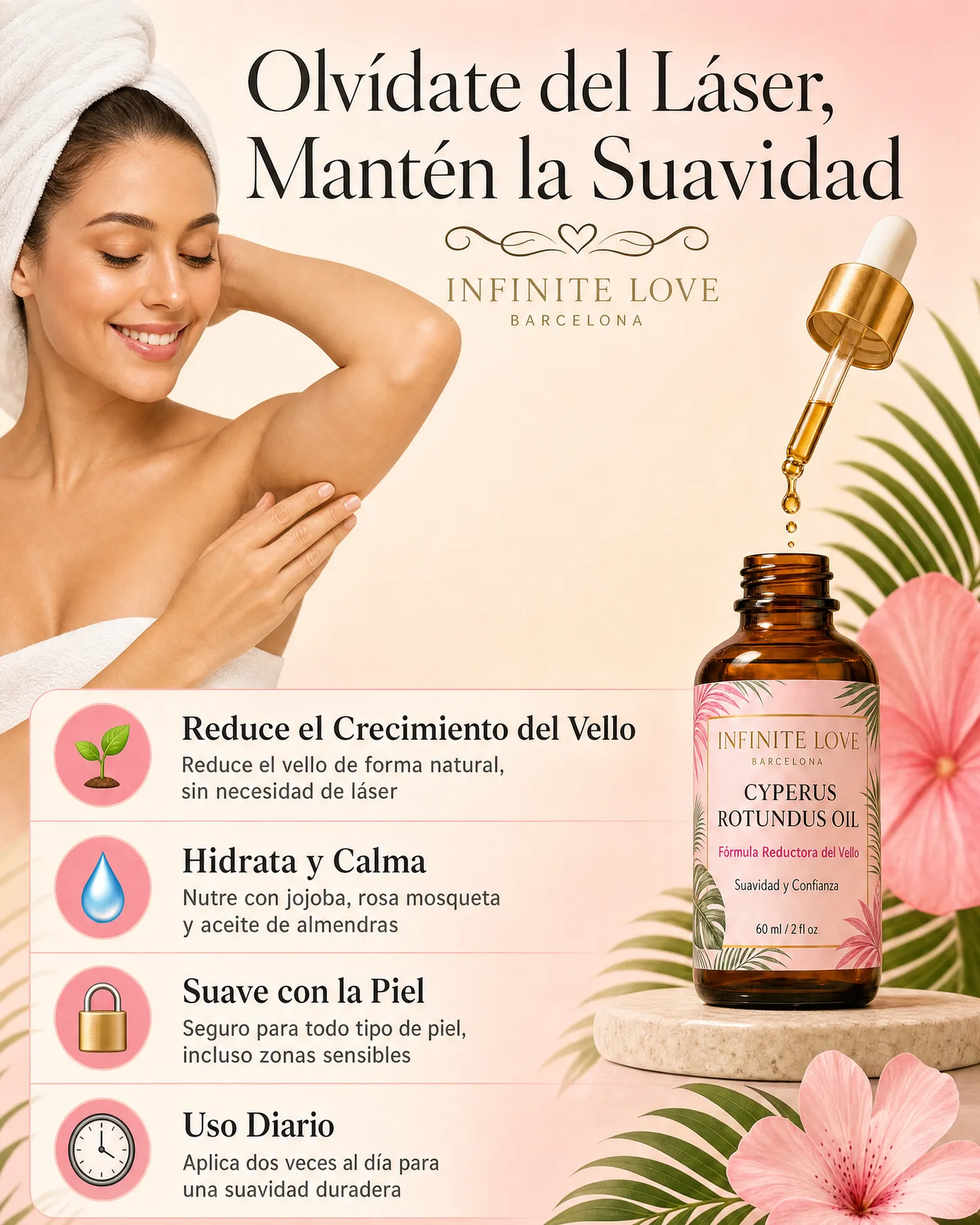 InfiniteSmooth — Aceite Reductor de Vello