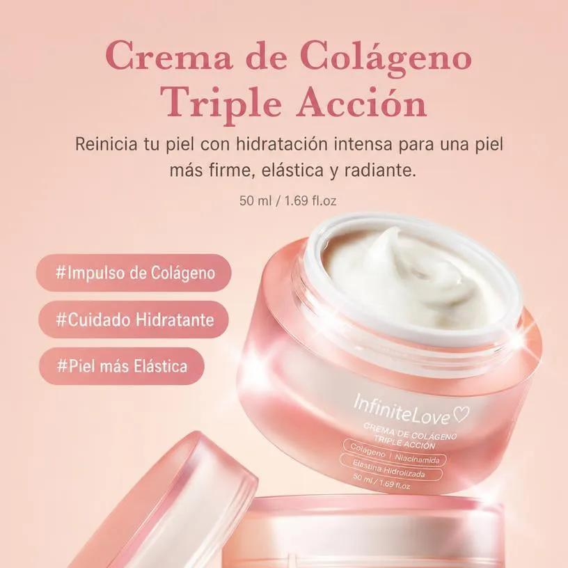 Crema Triple Colágeno — Niacinamida y Elastina Antiedad 50ml