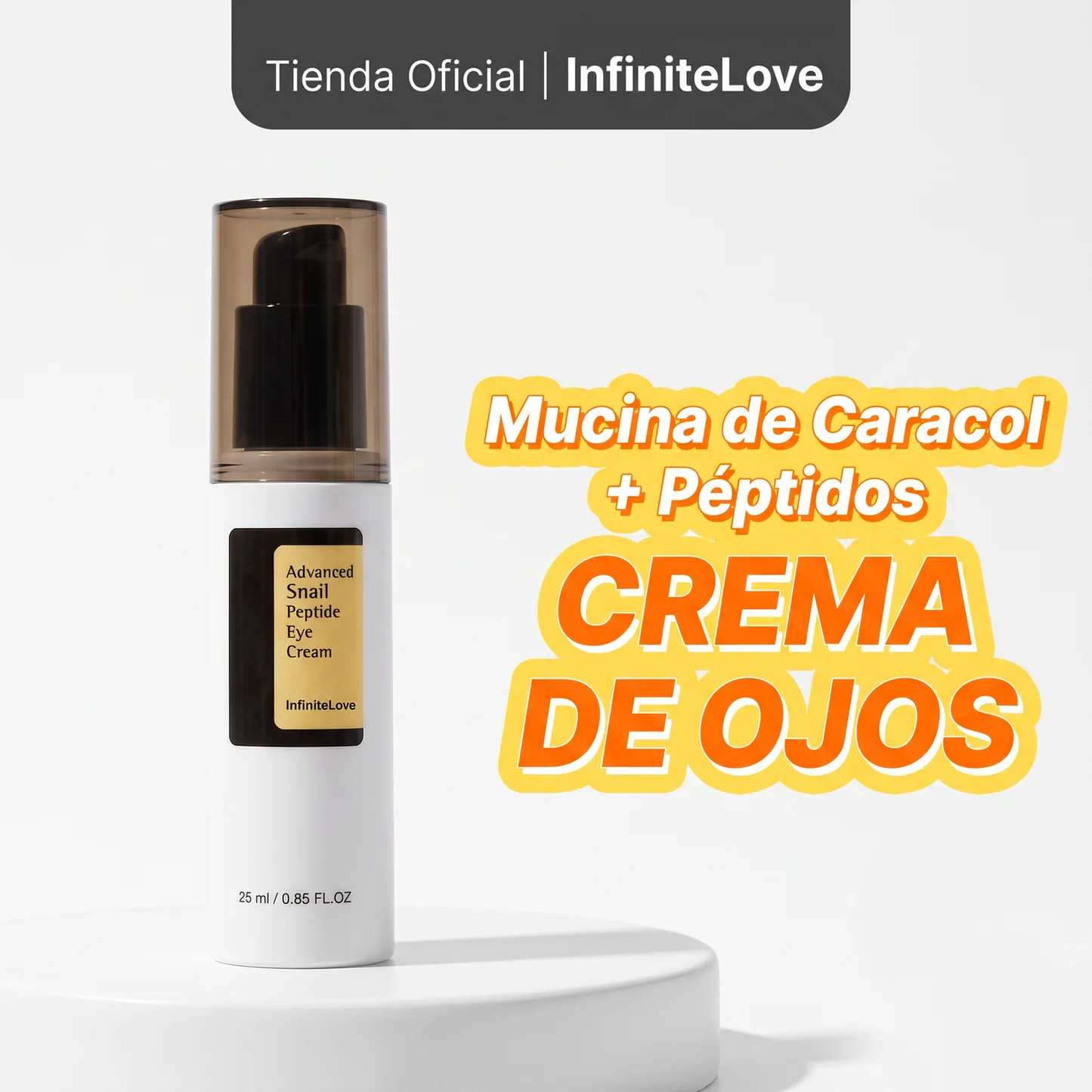 Crema Contorno de Ojos Advanced Snail Peptide Mucina de Caracol Péptidos Anti-Ojeras K-Beauty 25ml