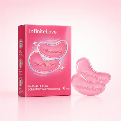 Mascarilla de Gel PDRN Pink Colágeno para Ojos InfiniteLove caja y parches