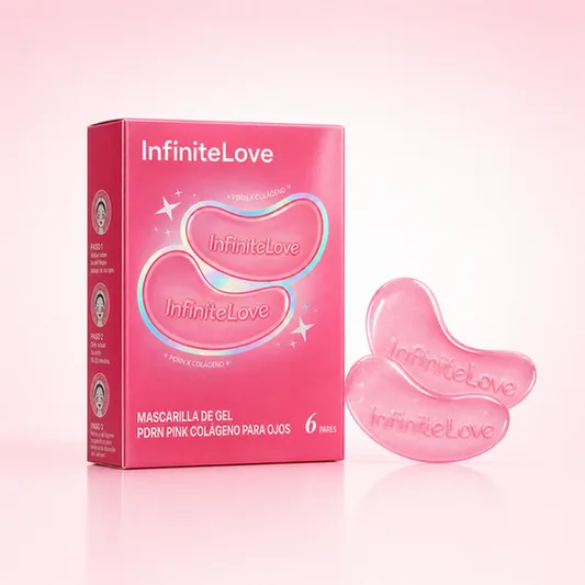 Mascarilla de Gel PDRN Pink Colágeno para Ojos InfiniteLove caja y parches