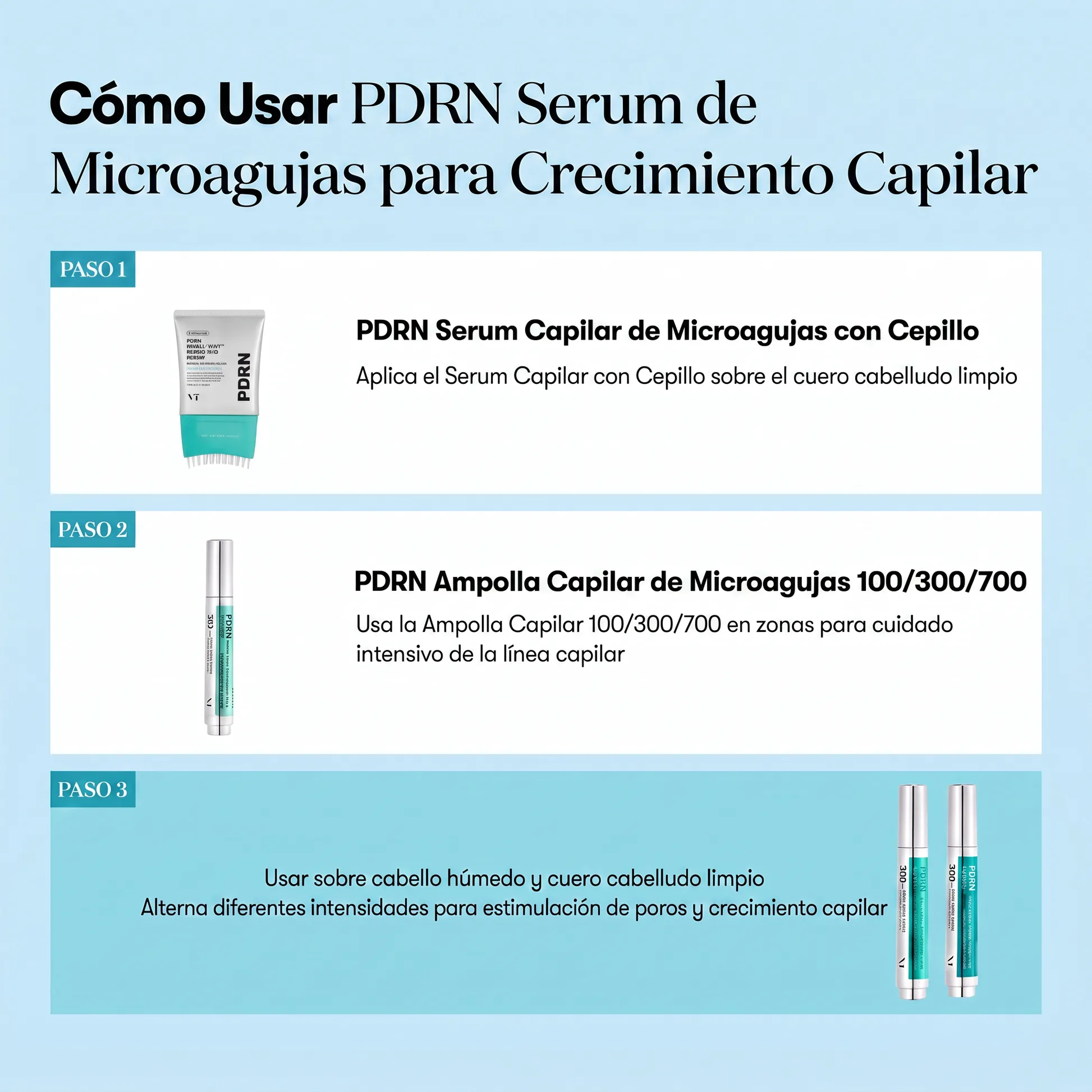 Cómo Usar PDRN Serum de Microagujas para Crecimiento Capilar