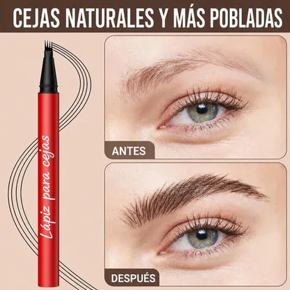 Lápiz de Cejas Micropunta 4 Puntas Resistente al Agua Anti-Manchas 24h Tono Marrón Pack 2 Uds