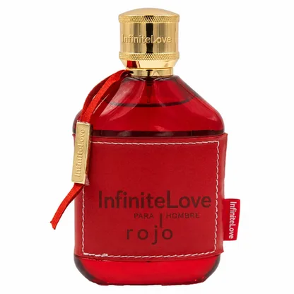 InfiniteLove Red Pour Homme Eau de Parfum Aromatico Frutal Amaderado Gran Proyeccion Hombre 100ml