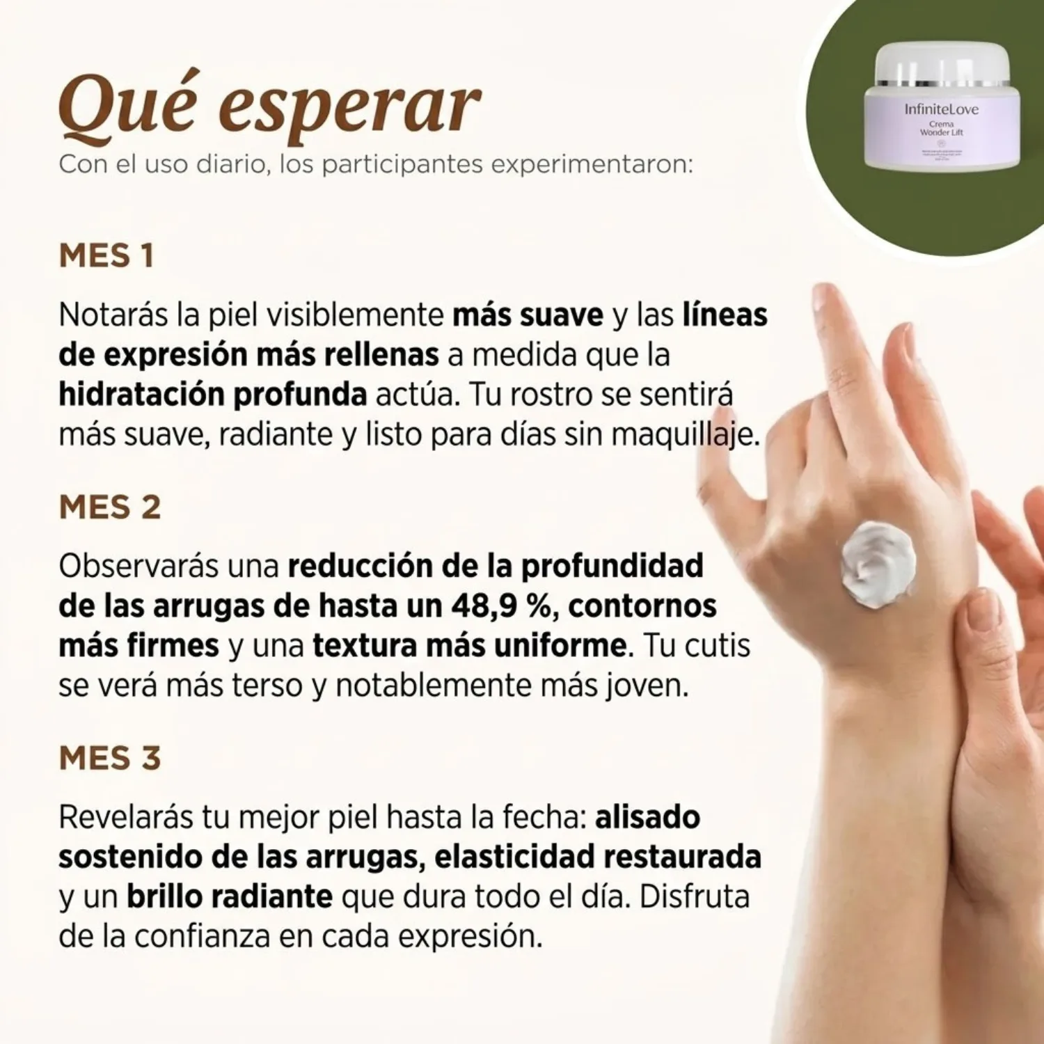 Crema Antiarrugas 'Efecto Botox' Wonder Lift con Péptidos Syn-Ake™ (Resultados en 4 Días)