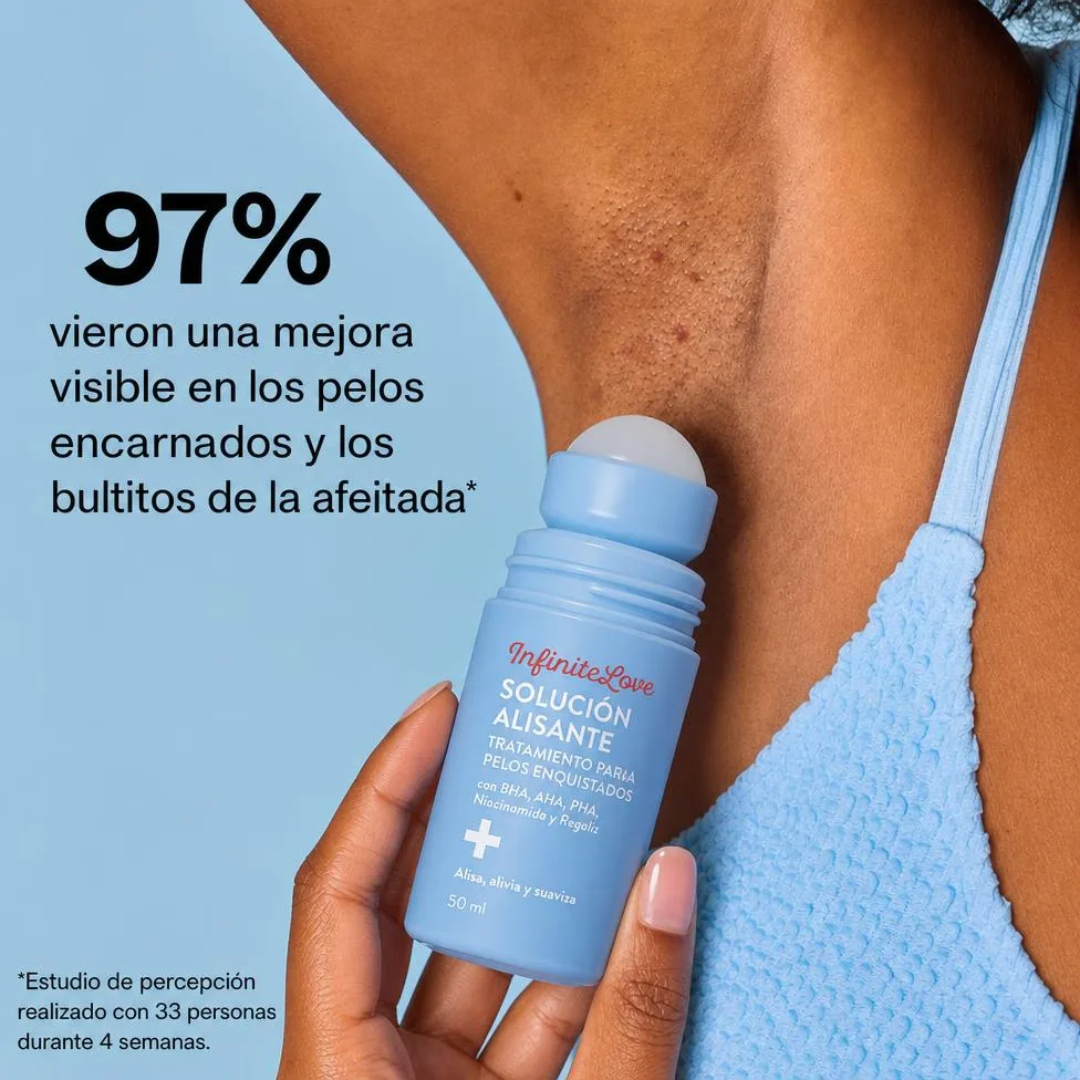 Solución Alisante Tratamiento Pelos Enquistados BHA AHA Niacinamida Roll-On 50ml