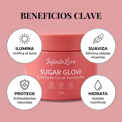 Sugar Glow - Exfoliante Facial Iluminador con Vitamina C y Ácido Glicólico 150g
