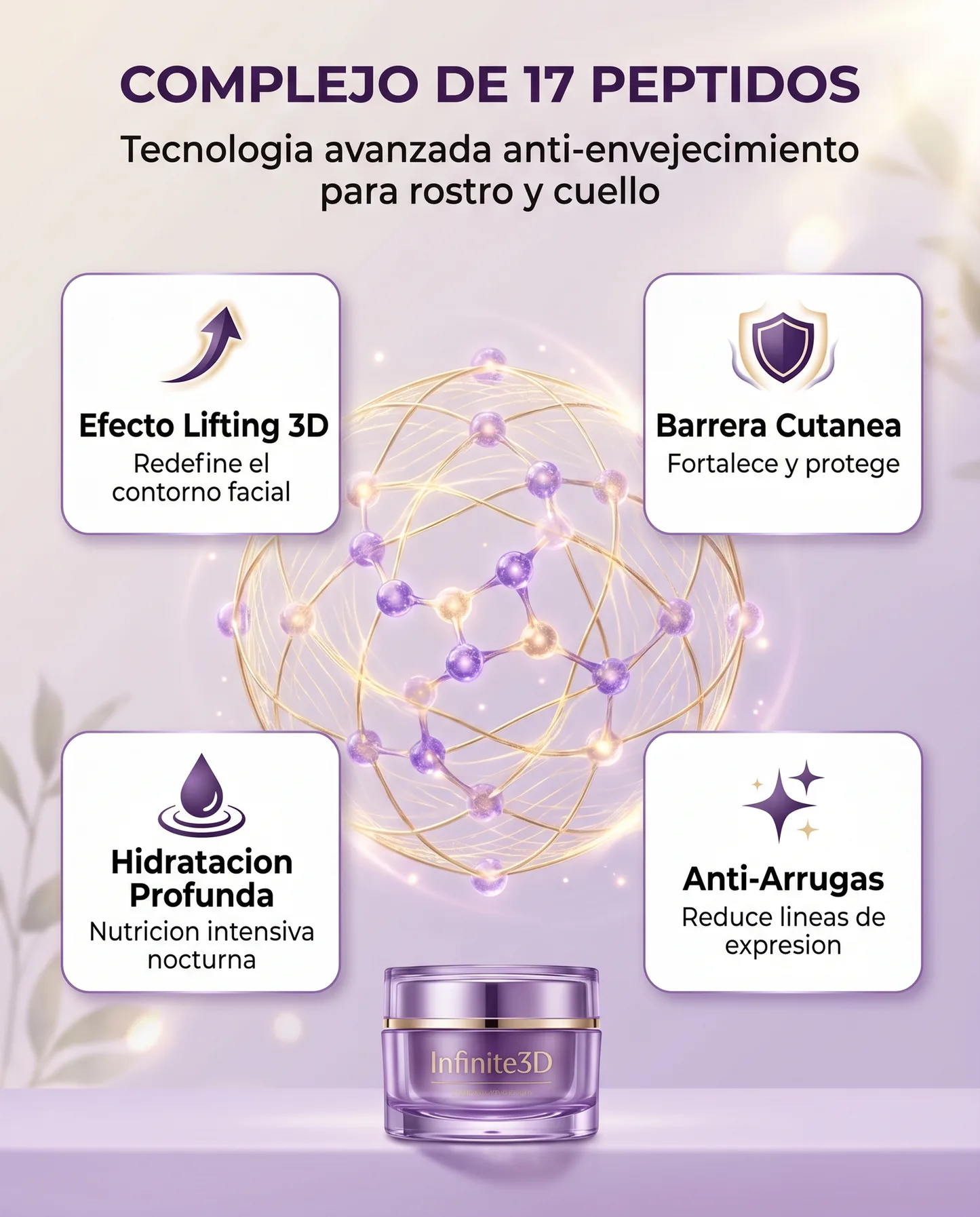 Infinite3D - Crema Lifting 3D Coreana con 17 Péptidos