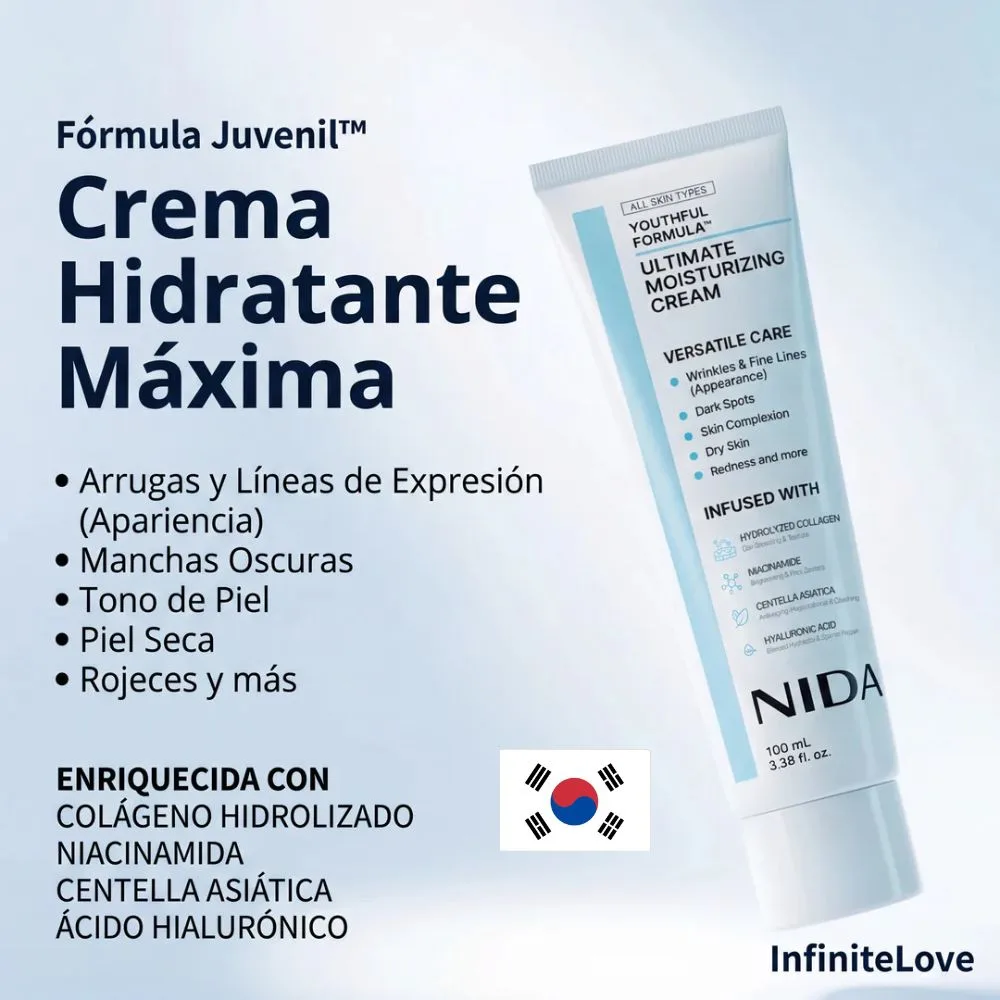 InfiniteLove Crema Facial Rejuvenecedora Coreana Fórmula Hidratante, 100 ml