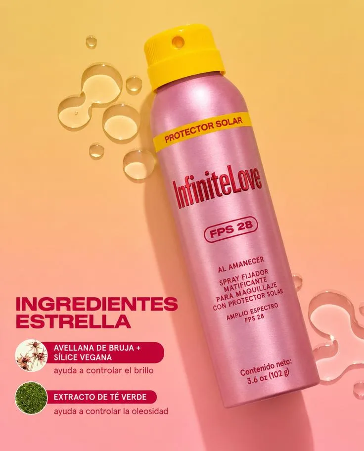 Spray Fijador Maquillaje Matificante SPF28 Resistente al Sudor 16h 30g