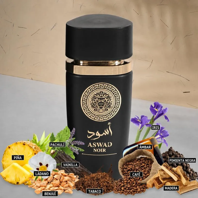 Aswad Noir Eau de Parfum Oriental Amaderado Especiado Ambar Vainilla Hombre 100ml