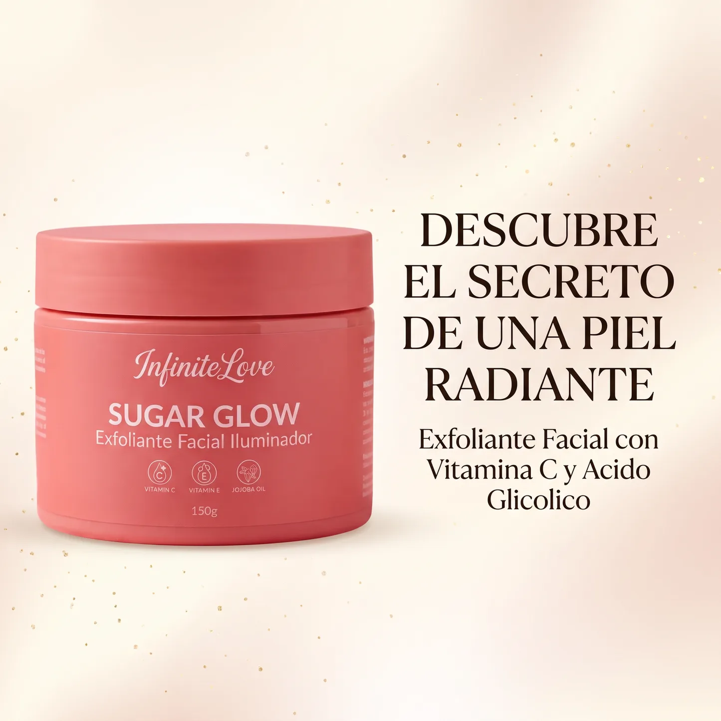 Sugar Glow - Exfoliante Facial Iluminador con Vitamina C y Ácido Glicólico 150g