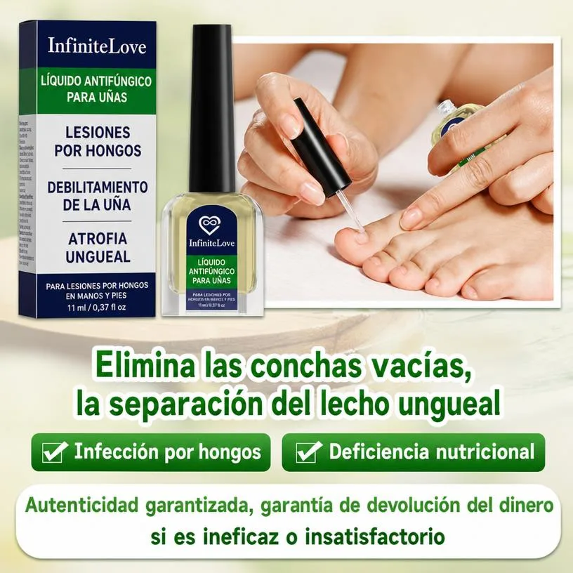 Líquido Antifúngico Uñas Tolnaftato 1% Tratamiento Hongos Manos y Pies 11ml