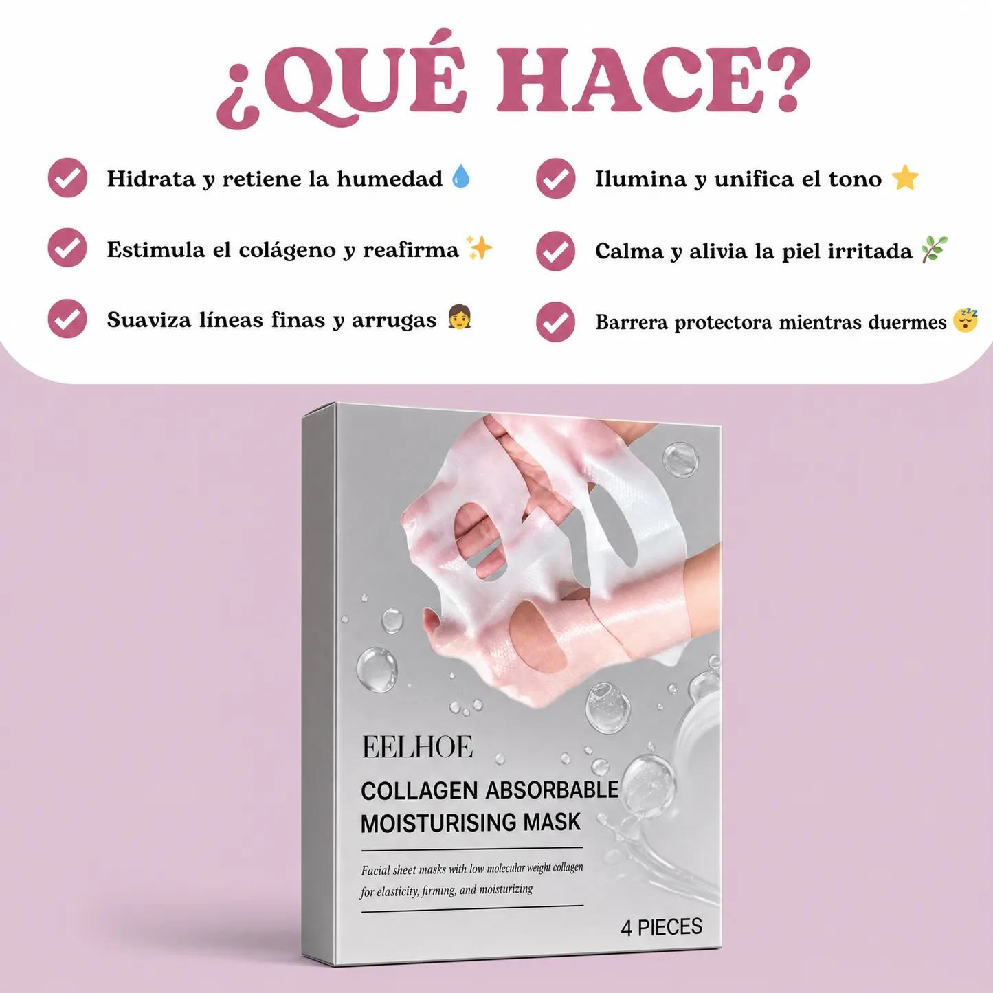 Beneficios cosméticos de hidratación, suavidad y luminosidad