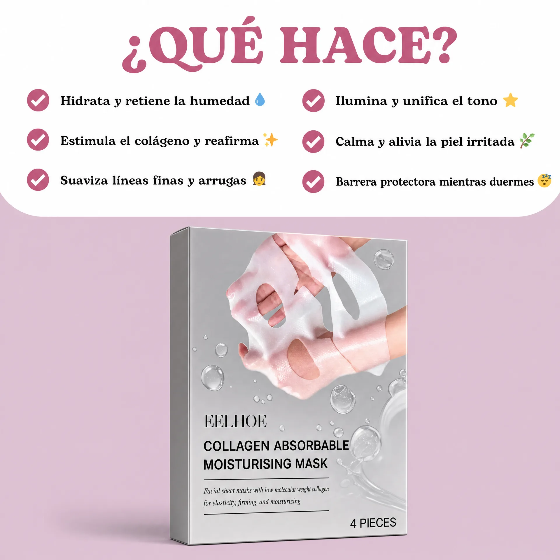 Beneficios cosméticos de hidratación, suavidad y luminosidad