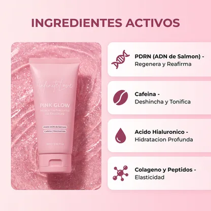 Pink Glow - Mascarilla Nocturna de Envoltura con PDRN y Cafeína 75ml