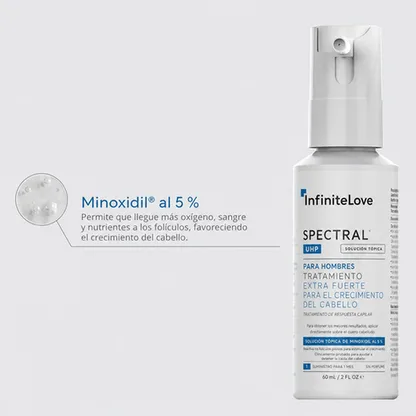Spectral UHP Tratamiento Fuerza Extra Recrecimiento Capilar Minoxidil 5% Nanosoma Hombre 60ml