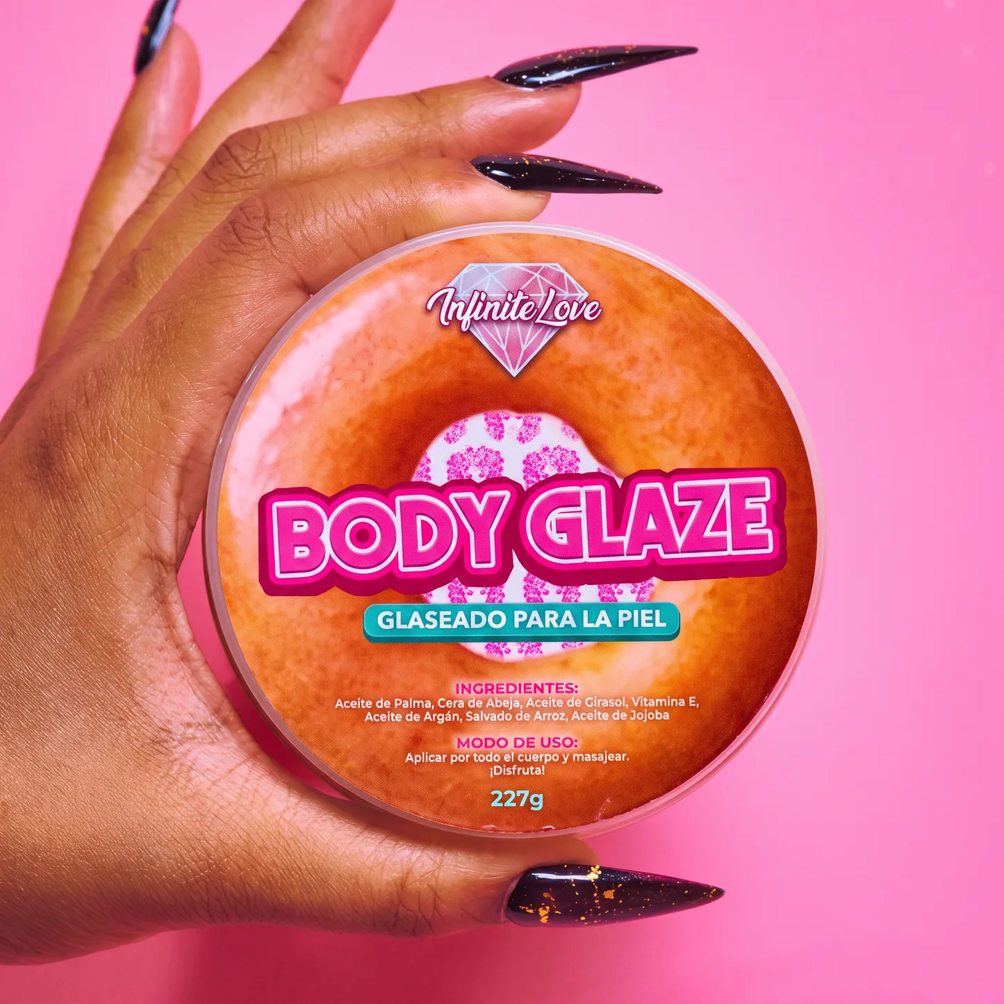 Body Glaze Manteca Corporal Hidratante Orgánica Anti-Edad Brillo Donut Glaseado Piel 227g