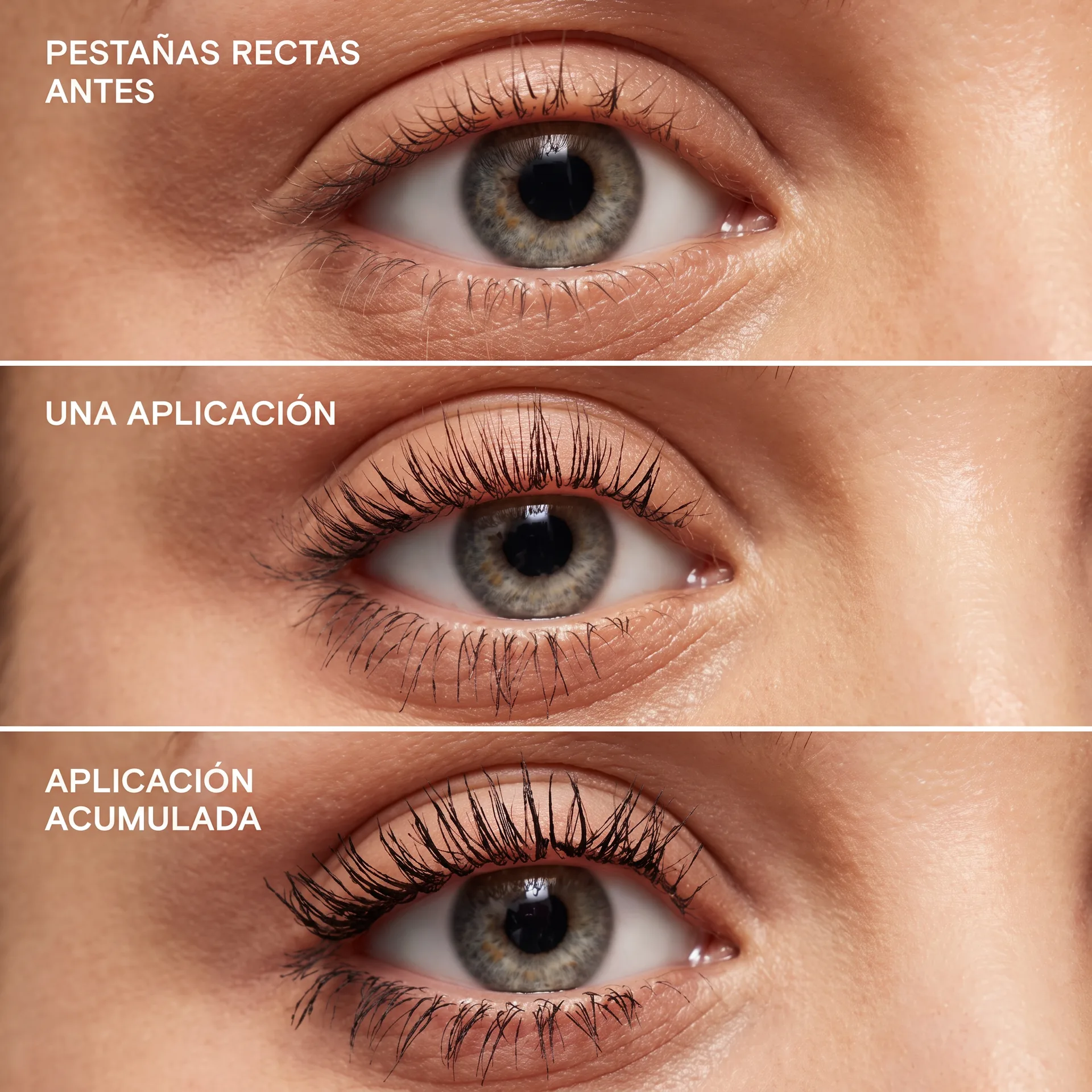 Pestañas Rectas - Antes y Después
