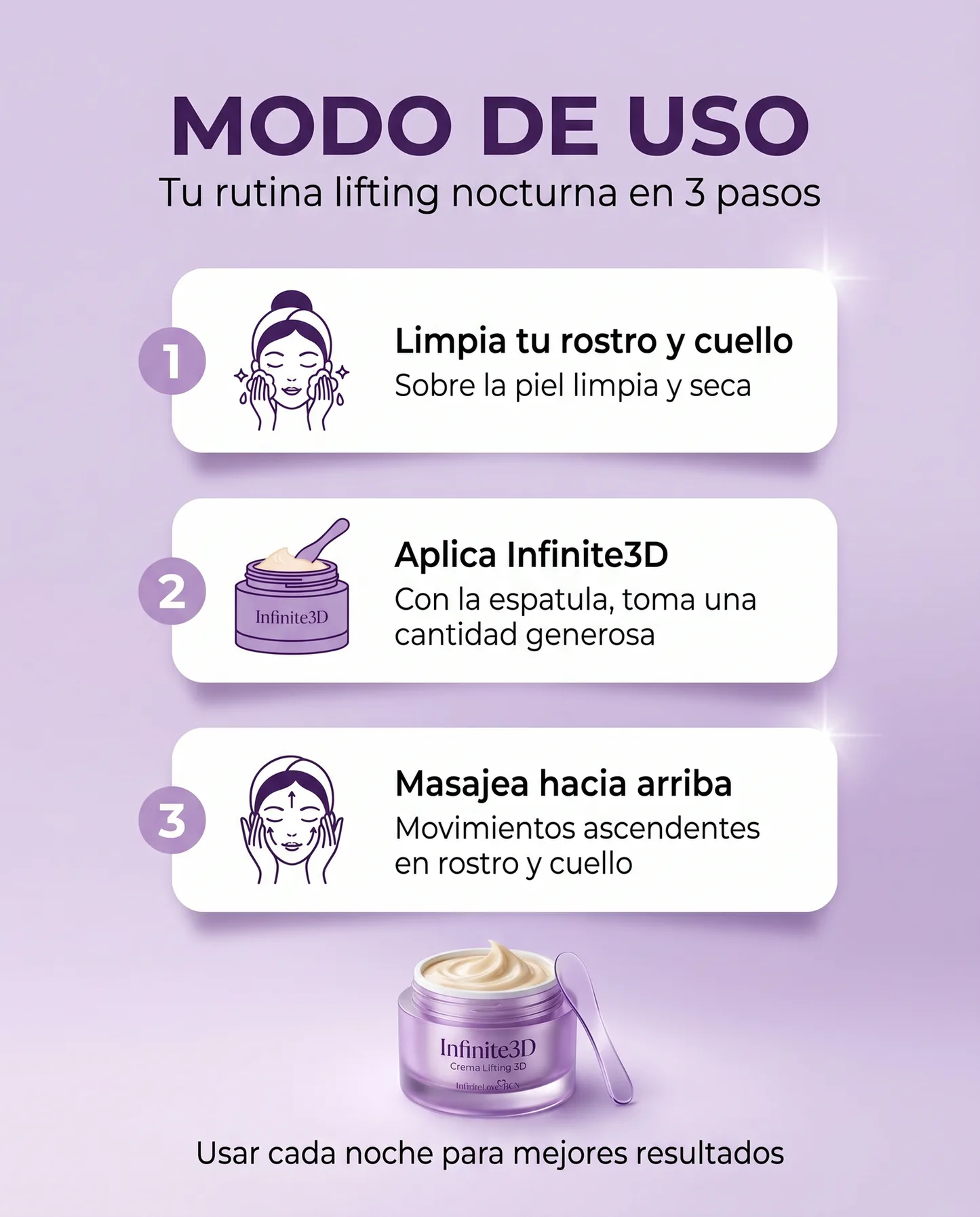 Infinite3D - Crema Lifting 3D Coreana con 17 Péptidos