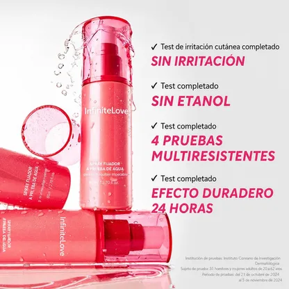 Spray Fijador de Maquillaje Waterproof 24H Bruma Microfina Resistente Agua Sudor Transferencia K-Beauty 80ml