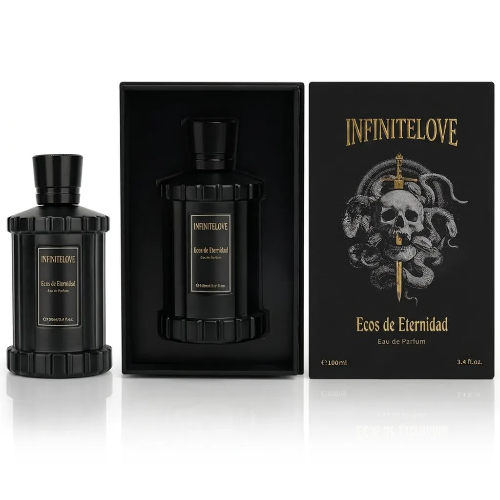 Eco de Eternidad Perfume de Lujo Unisex 3.4 oz 100 ml Larga Duración 8+ Horas con Notas de Ron, Café, Vetiver y Sándalo