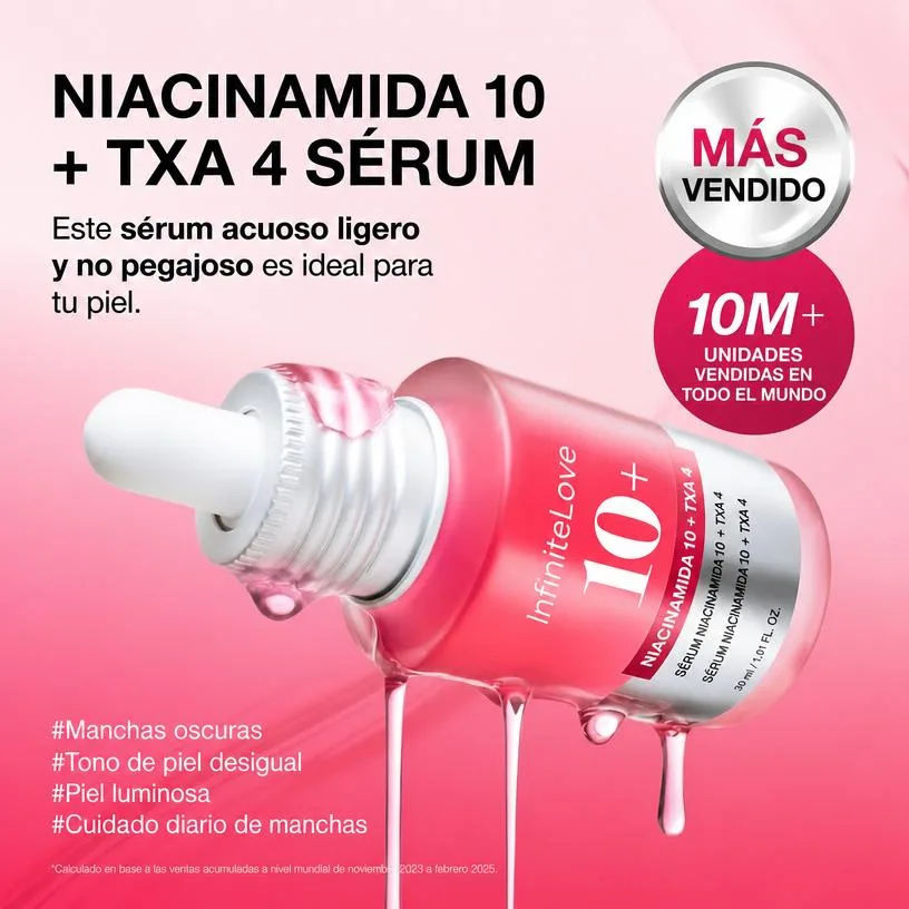 Sérum Niacinamida 10% + Ácido Tranexámico 4% Antimanchas Luminosidad K-Beauty 30ml