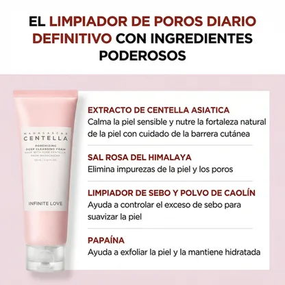 Espuma Limpiadora Coreana 'Poremizing' con Centella Asiática y Sal Rosa para Desobstruir Poros y Exfoliar Suavemente