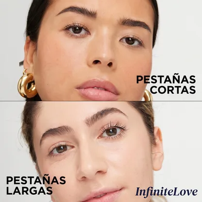 Comparación visual de pestañas con distintos acabados de maquillaje