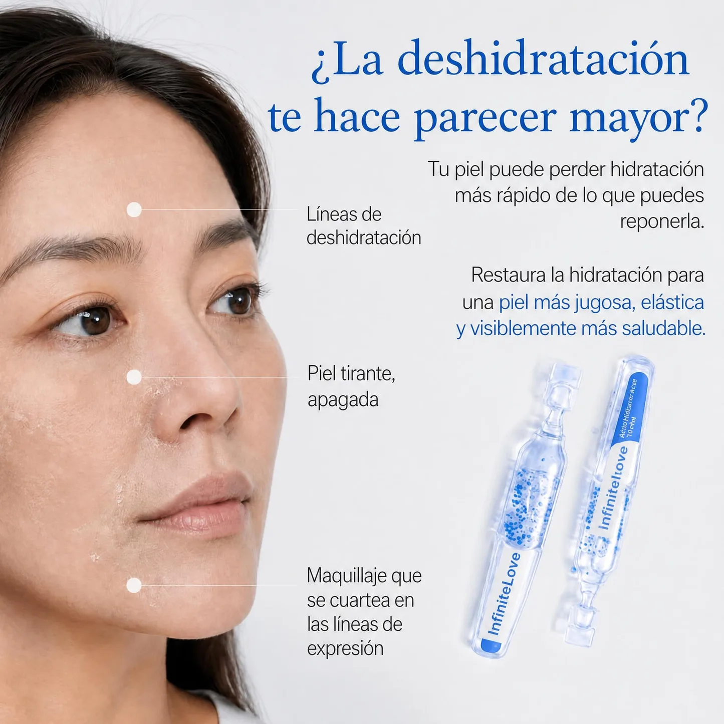 Hydra8D — Sérum Hidratante con Ácido Hialurónico 8D + PDRN, 30 Ampollas