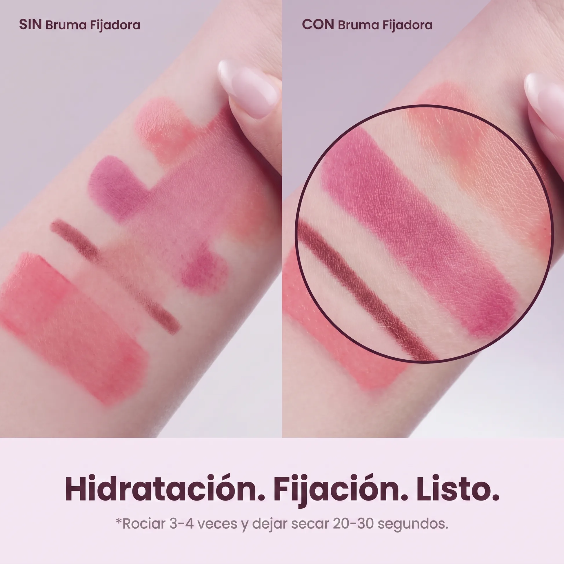 Comparación Sin y Con Bruma Fijadora