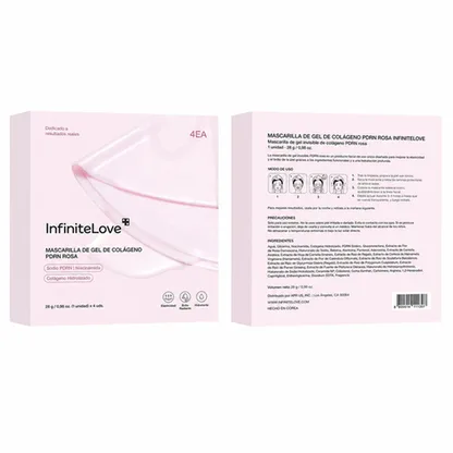 Mascarilla Gel Colageno Rosa PDRN Salmon Hidrogel Cambia de Color Efecto Glass Skin K-Beauty 4 Uds