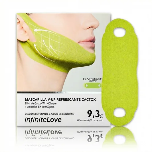 Mascarilla Facial 'V-Up' de Hidrogel Refrescante para Reducir Papada, Desinflamar y Definir el Contorno (Efecto Lifting)