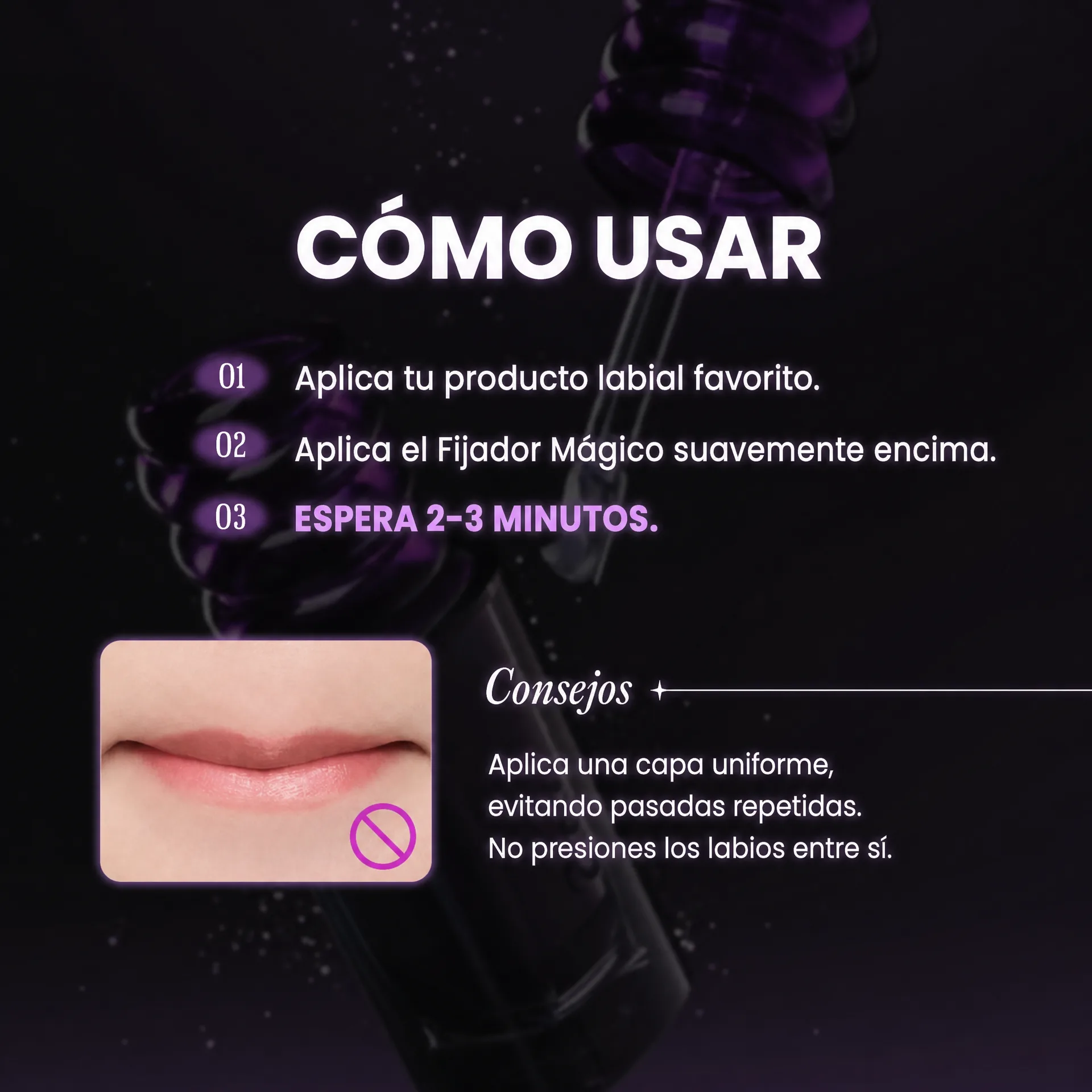 Como Usar - Fijador Magico de Labios InfiniteLove