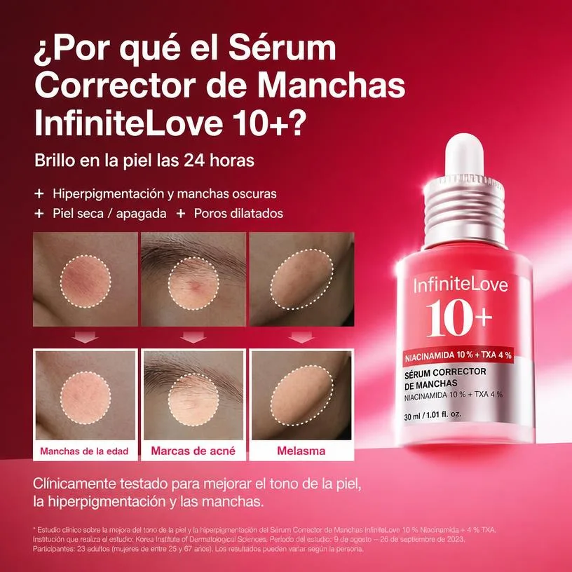 Sérum Niacinamida 10% + Ácido Tranexámico 4% Antimanchas Luminosidad K-Beauty 30ml