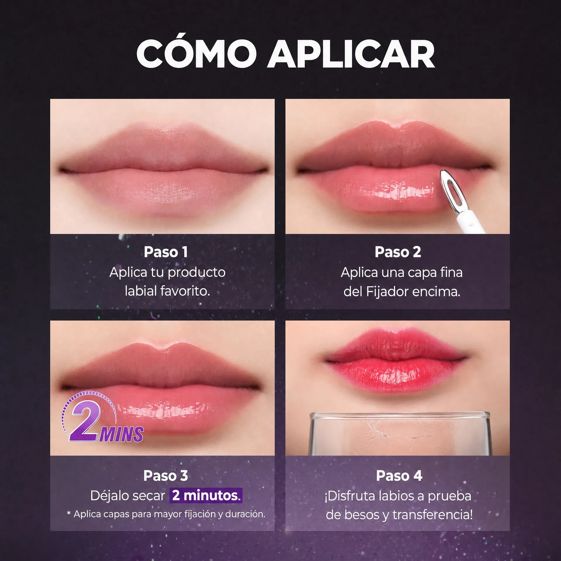 Como Aplicar - Fijador Magico de Labios InfiniteLove